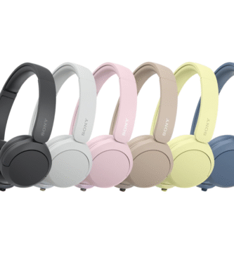Auriculares Sony WH-CH520 disponibles en varios colores: negro, blanco, rosa, beige, amarillo y azul.