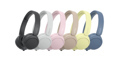 Auriculares Sony WH-CH520 disponibles en varios colores: negro, blanco, rosa, beige, amarillo y azul.