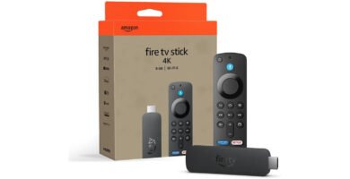 Caja del Fire TV Stick 4K 2023 con Wi-Fi 6 y mando con Alexa por voz