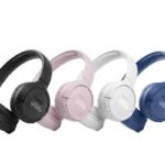 Auriculares inalámbricos JBL Tune 510BT en colores negro, rosa, blanco y azul, con diseño de diadema plegable